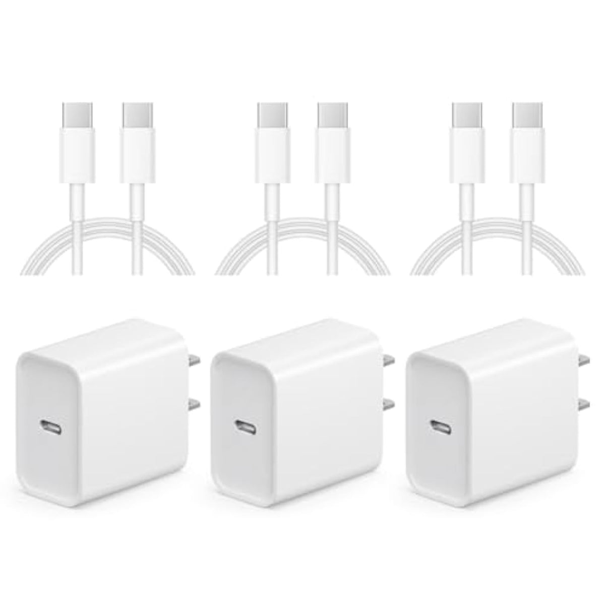 10Ft Iphone 16 15 Charger Fast Charging - 3 Pack 20W Usb C Charger Block And Type C To C Cable Compatible With Iphone 16/16 Pro/16 Pro Max/16E, Iphone 15, Ipad Pro, Air 5/4, Ipad 10/Mini 6