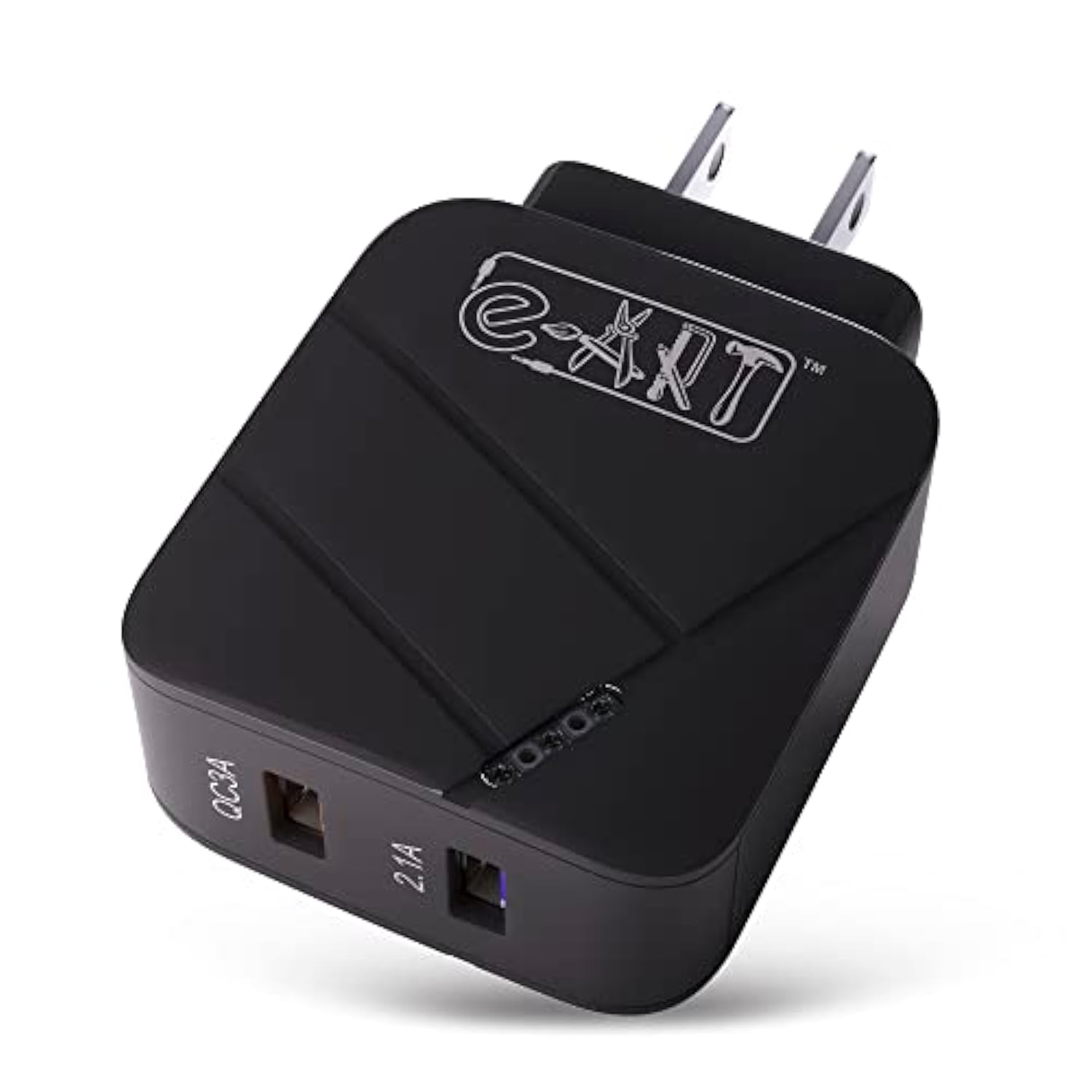 Usb Wall Charger 28W Dual Port Qc3.0 Amps Fast Charging Block With Led Indicator, Usb Cube Adapter Plug In Gift Box For Iphone 14 13 12 11 Pro Max Xr Xs, Samsung, Android Phones, Tablet (Black)
