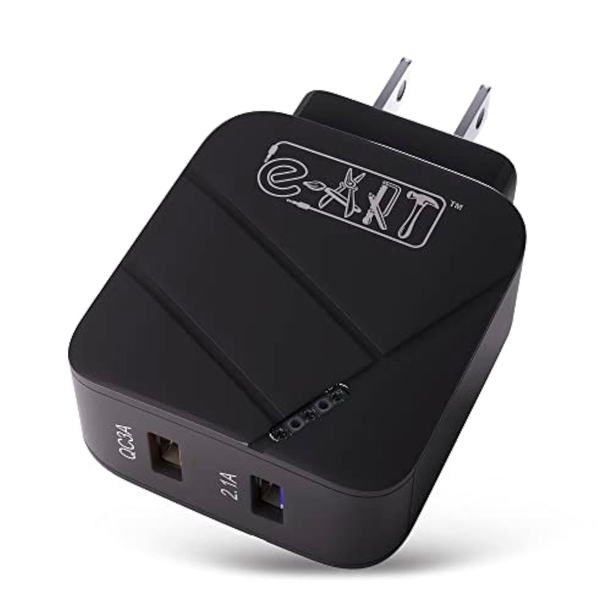 Usb Wall Charger 28W Dual Port Qc3.0 Amps Fast Charging Block With Led Indicator, Usb Cube Adapter Plug In Gift Box For Iphone 14 13 12 11 Pro Max Xr Xs, Samsung, Android Phones, Tablet (Black)