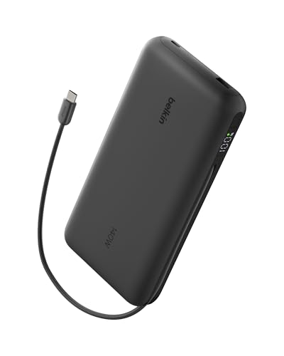 Portable Charger 25K, Power Bank with Integrated USB C Cable, 158W - Fast Charging Laptop Portable Battery Pack for MacBook Pro 14, iPhone 17 Series,