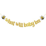 What Will Baby Bee Banner Bumble Bee Gender Reveal Baby Shower Decor