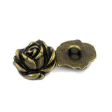 12 Pieces Rose In Full Bloom Metal Shank Buttons. 20Mm (3/4 Inch) (Ant