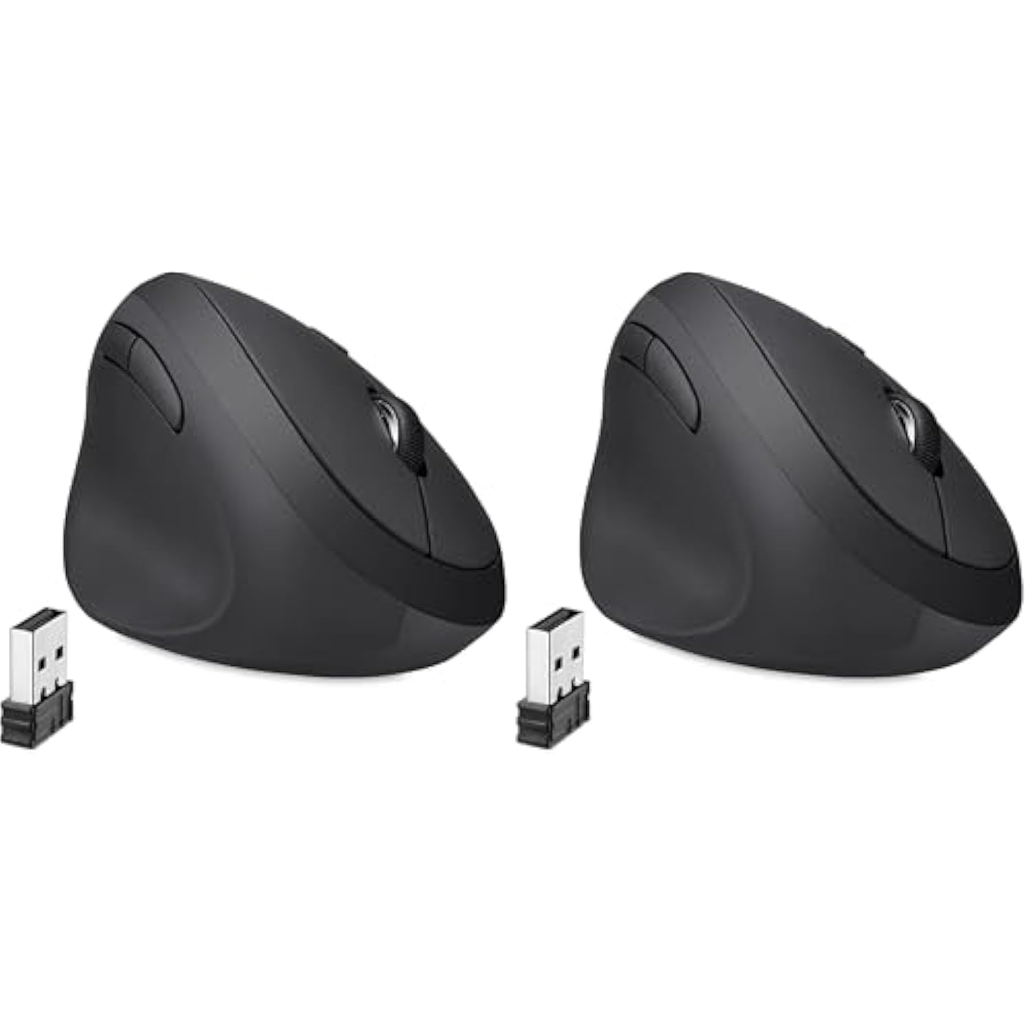 Perixx Perimice-719L, Left Handed Wireless Vertical Mouse, Portable Size for Laptops Computer, 3 Level DPI (Pack of 2)