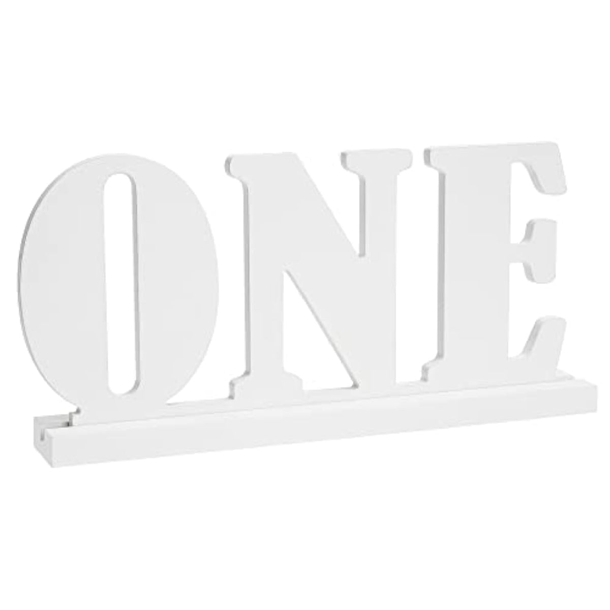 One Wooden Letter Sign For First Birthday, Anniversary, Baby Shower Party Table Decoration – By ?White)