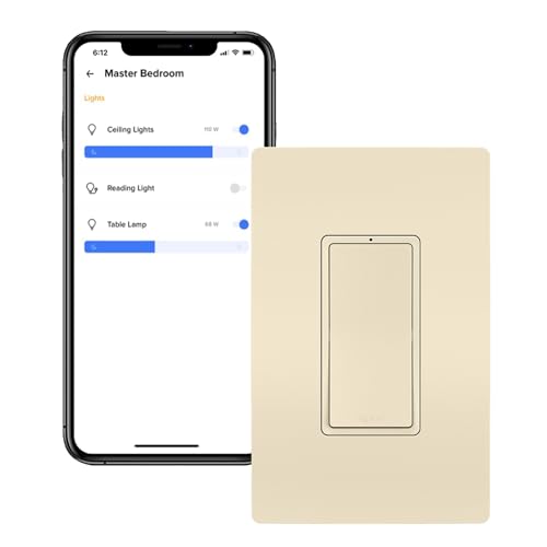 Radiant With Netatmo 15-Amp Single-Pole Wi-Fi Enabled Smart Rocker Light Switch In Light Almond, Wnrl10La