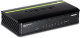 8-Port Unmanaged 10/100 Mbps Greennet Ethernet Desktop Switch, Te100-S8, 1.6 Gbps Switching Capacity, Plastic Housing, Network Ethernet Switch, Plug & Play Black