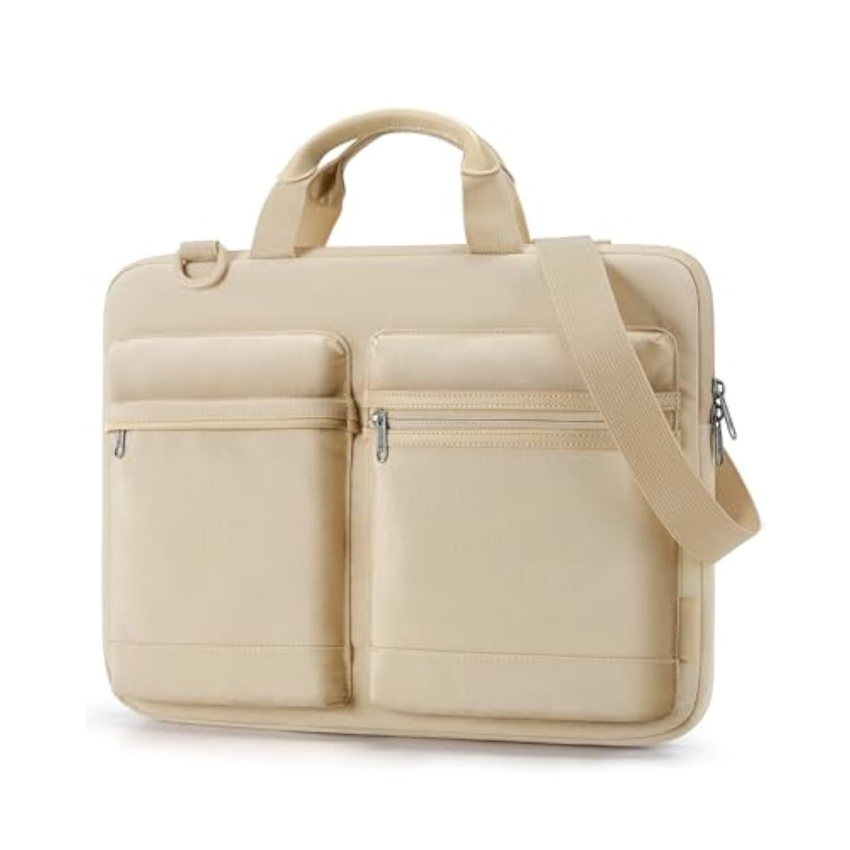 BAGSMART 15-16 Inch Laptop Case Sleeve with Shoulder Strap,Protective 15.6 Laptop Bag for Men & Women,Carring Macbook Air Pro Case Laptop Cover for Travel/Business,Khaki