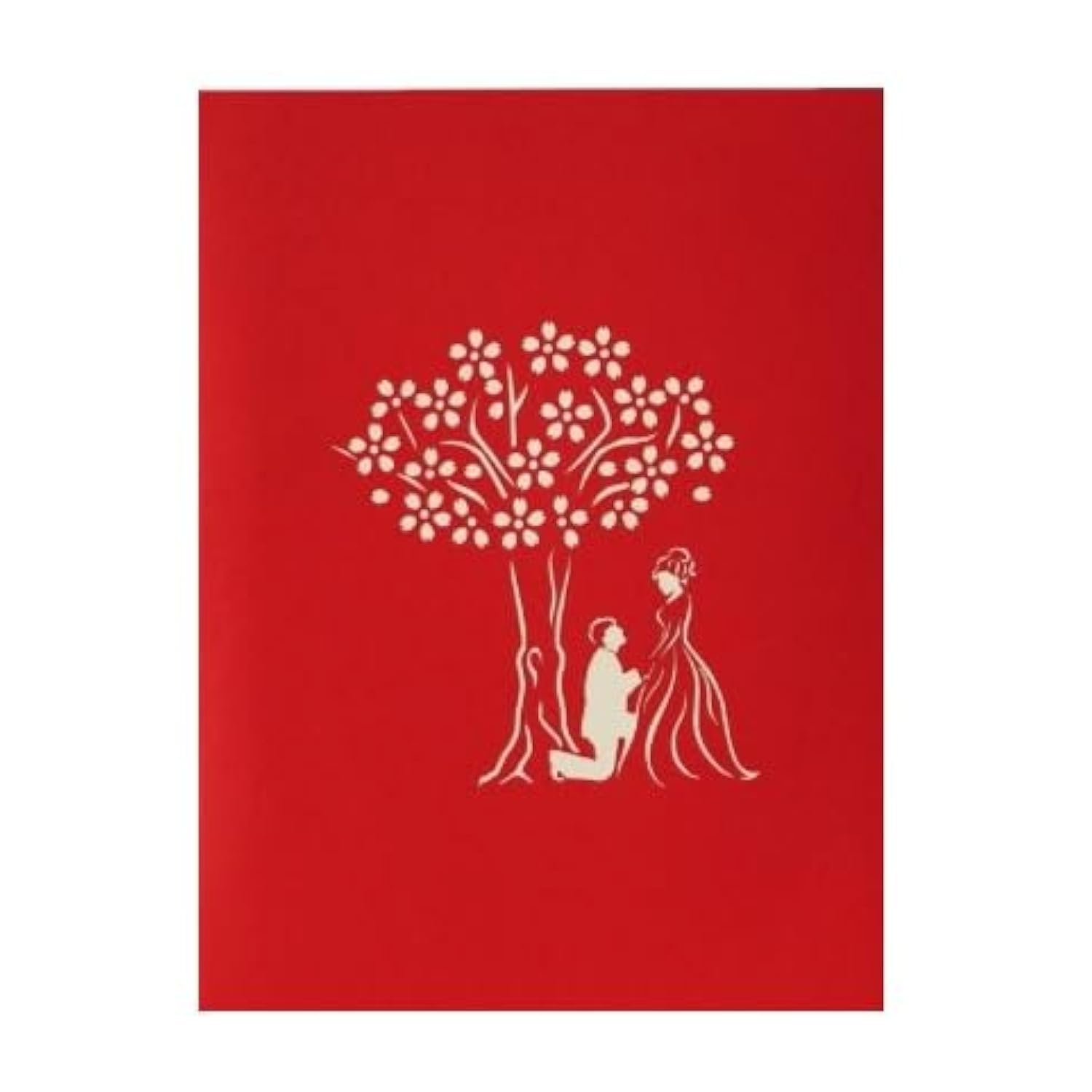 3D Pop Up Proposal Card – Cherry Blossom Tree & Romantic Couple | Handmade Wedding, Engagement, Valentine’S Day, Anniversary Greeting Card W09