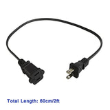 2Ft Usa Outlet Saver Power Cord Cable 125V 10A 2-Prong 2 Outlets For Nema 5-15P To Nema 5-15R,2-Pack