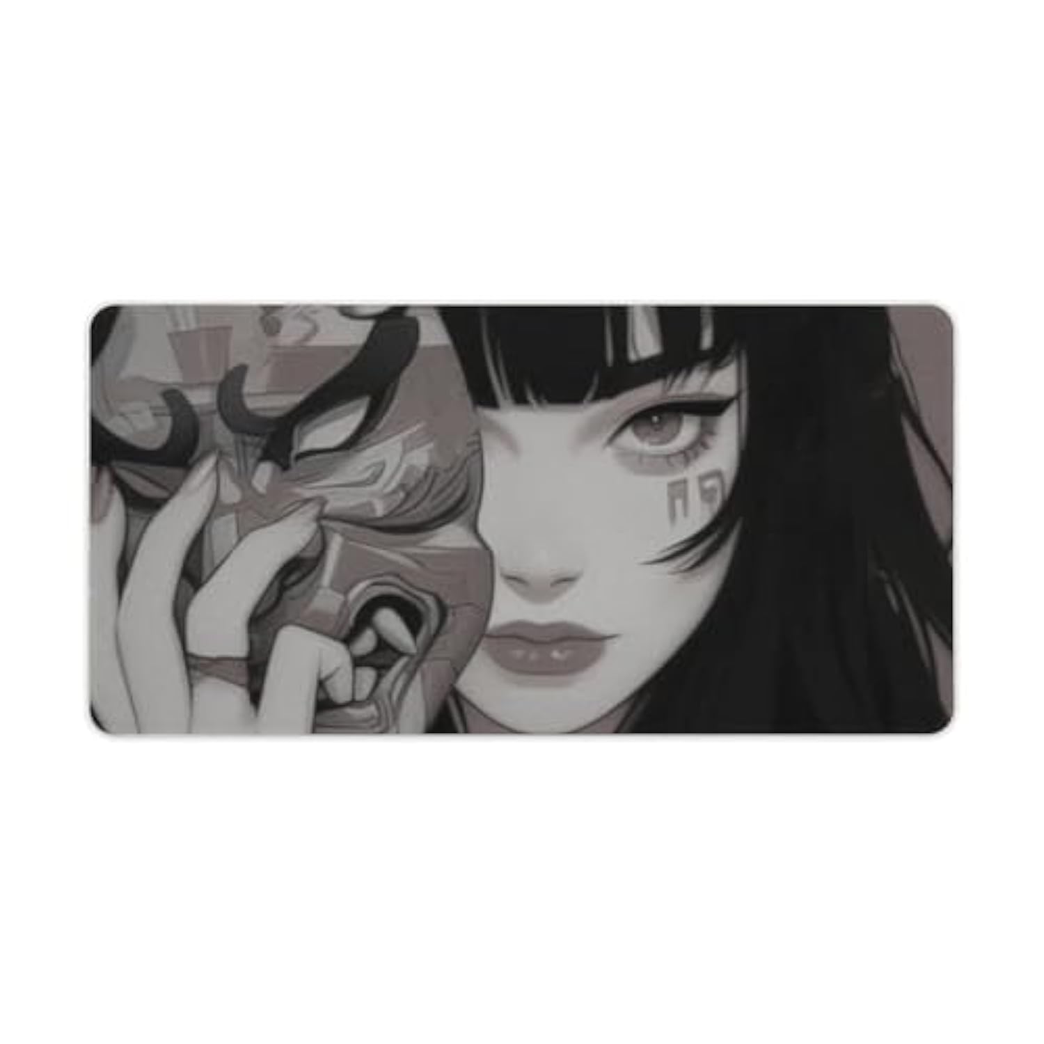Samurai Large Mouse Pad Japanese Anime Girl Mousepad Gaming Cool Desk Mat Desk Pad For Keyboard And Mouse Mat Non-Slip Base 30X60Cm