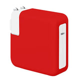 30W / 35W Charger Protective Sleeve Case For Macbook Air 15 13 Inch M2 A2941 2023 A2681 2022 2020 M1 A2337 A2179 Soft Silicone Power Adapter Cover For Mac 13 Inch Air A1932 2019 2018, Red