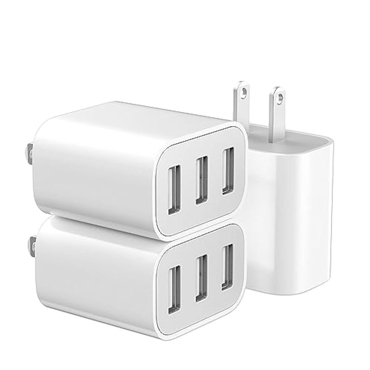3-Port Usb Wall Charger, 3 Pack Compatible With Iphone 14/13/12/11 Pro Max, Mini, Se, Xr, Xs Max, Xs, X, 8 Plus, Ipad Pro, Air, Mini, Samsung Galaxy S5 S6 S7 Edge, Lg, Android And More