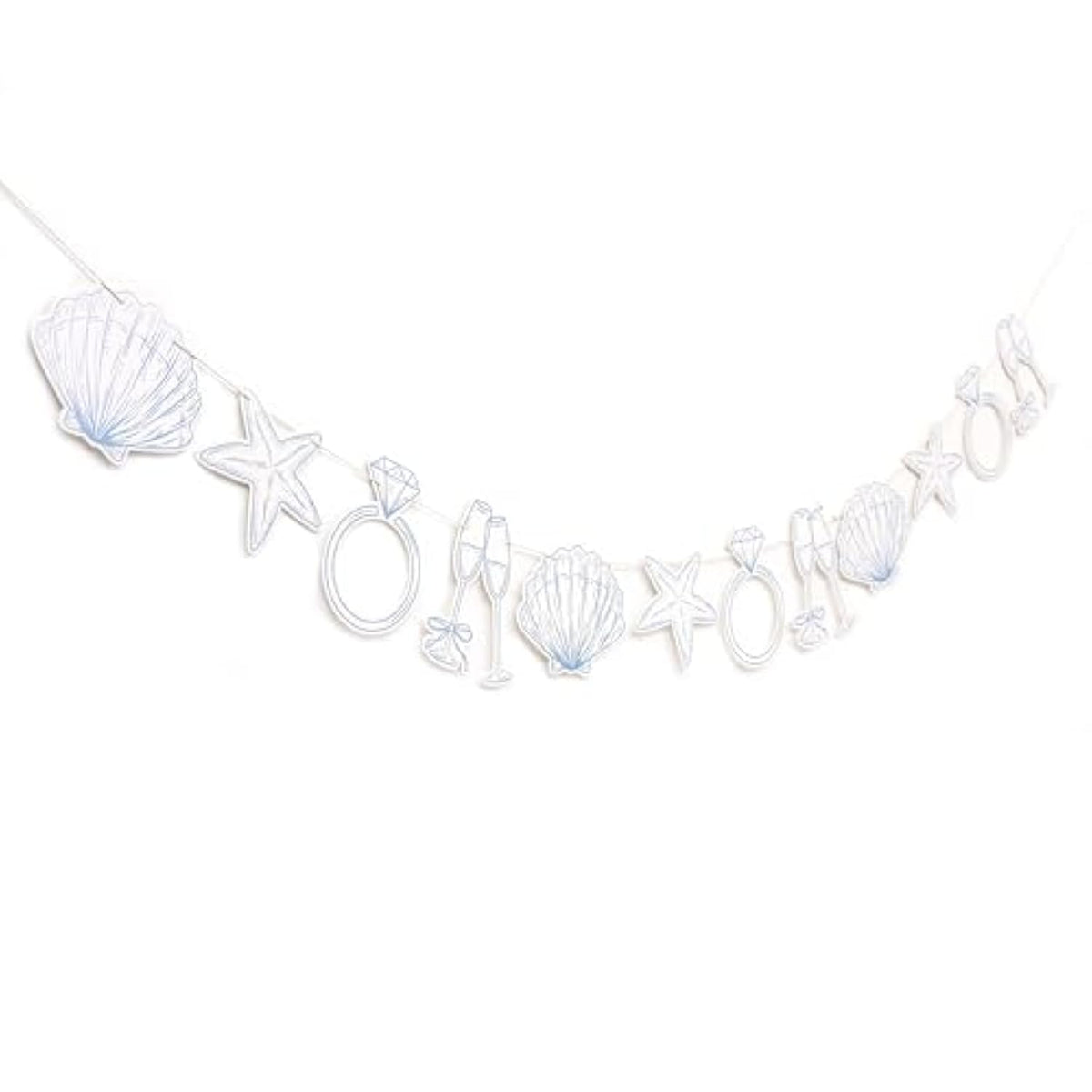 Last Toast on the Coast Banner with Seashell Garland for Beach Bachelorette Decor