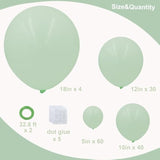 134pcs Pastel Green Balloon Garland Kit for Baby Shower, Wedding & Birthday Decor
