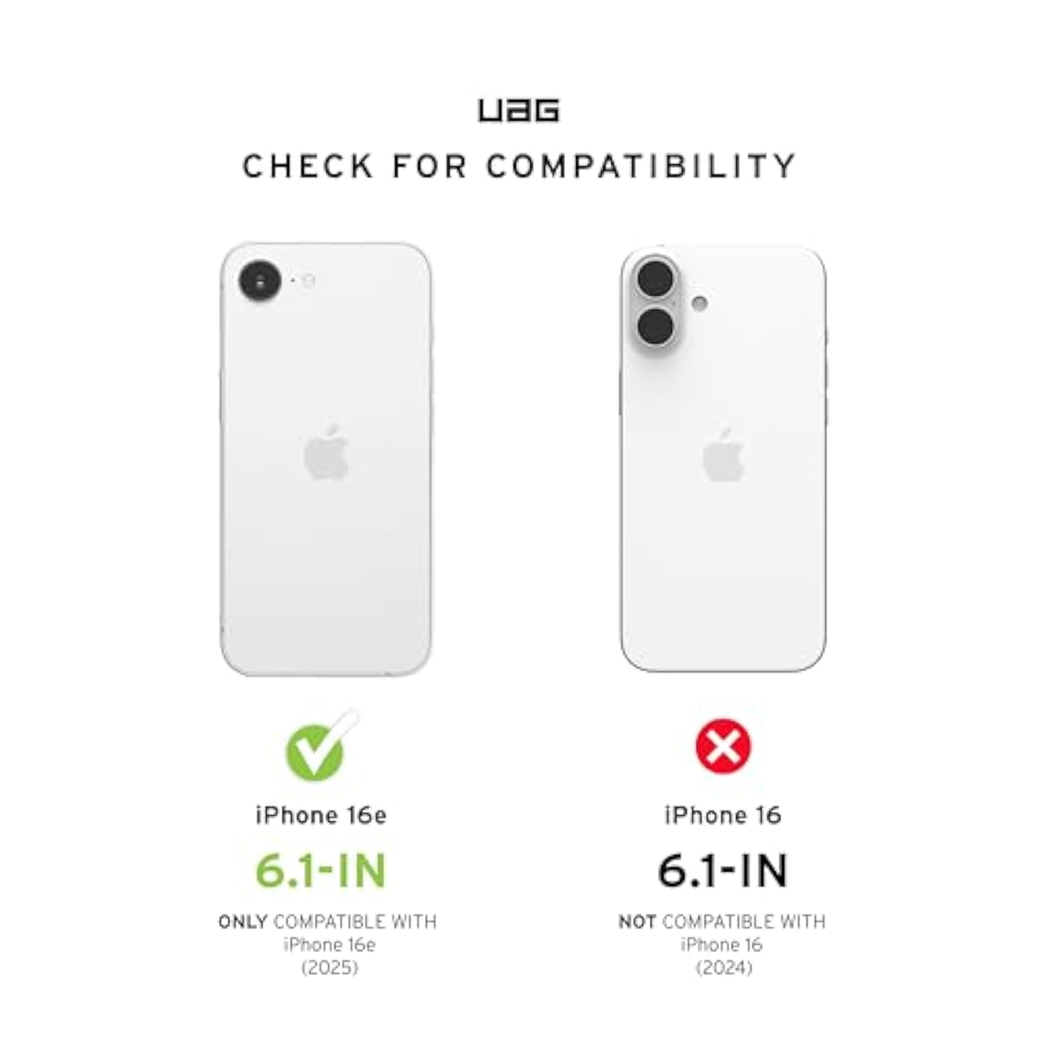 Uag Designed For Iphone 16E Case Essential Armor - Compatible With Magsafe Rugged Military Grade Drop Proof Military Grade Drop Proof Protective Cover, Opaque Black