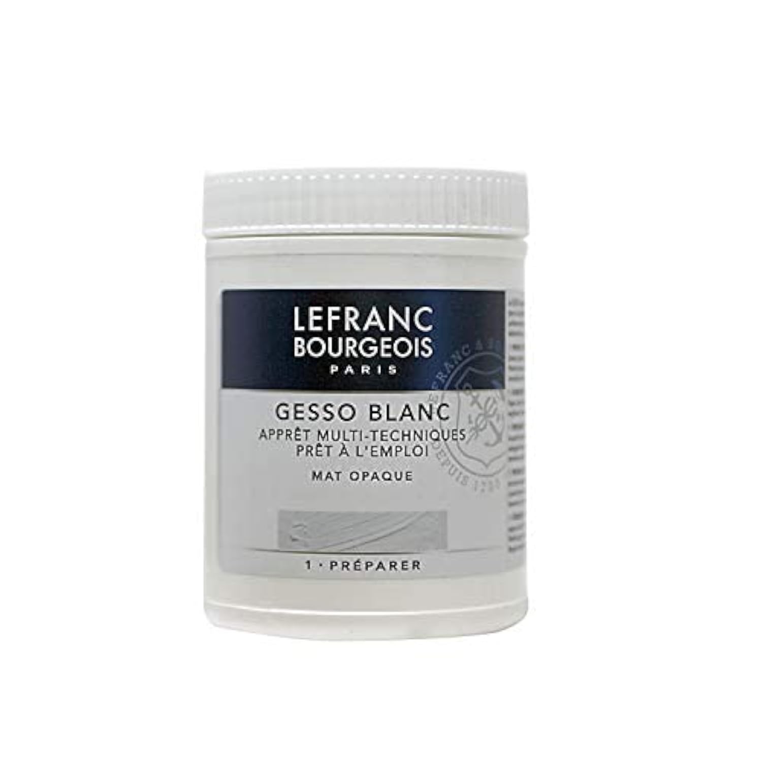 Lefranc & Bourgeois Gesso, White, Universalgrundierung Acrylic Painting, Ready To Use – Matte Opaque Opaque For Canvas, Paper, Stone, Wood, Plaster, 500Ml Pot