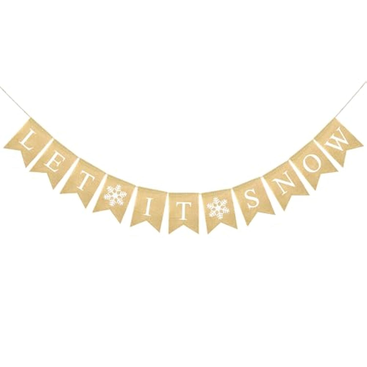 Let It Snow Banner Christmas Decorations For Home Mantle Fireplace Snowflake Bunting Garland For Winter Wonderland Decorations Ready To Hang Holiday Decor Burlap Bunting Wall Decor