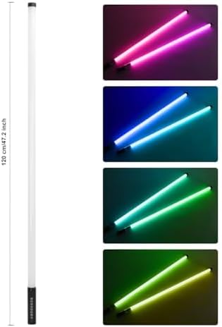 4 Pack 4FT RGB LED Tube DJ Light Bars with Stands 5000mAh Battery Powered Event Lights