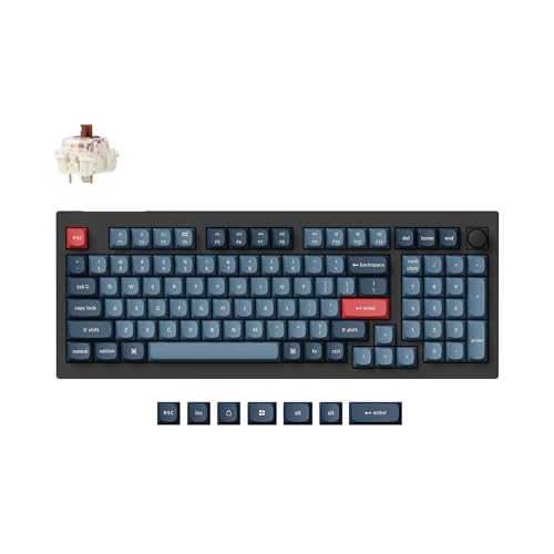 V5 Max Custom Wireless Mechanical Gaming Keyboard With Number Pad, 96% Layout Qmk/Via 2.4 Ghz/Bluetooth 5.1/Wired, Rgb Backlit Hot-Swappable Gateron Brown Switch For Mac Windows Linux