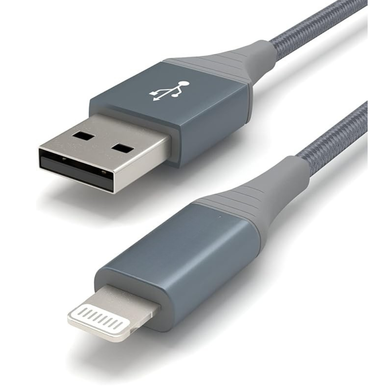 Apple MFi Certified USB A to Lightning Cable 6FT Nylon Braided Fast Charging Cord for iPhone iPad Dark Gray