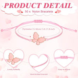 50 Sets Quinceanera Party Favors For Guests Butterfly Wish Bracelet With Thank You Cards And Organza Gift Bags Quinceanera Gift For Sweet 15 Year Birthday Supply Recuerdos De Quinceañera (Pink)