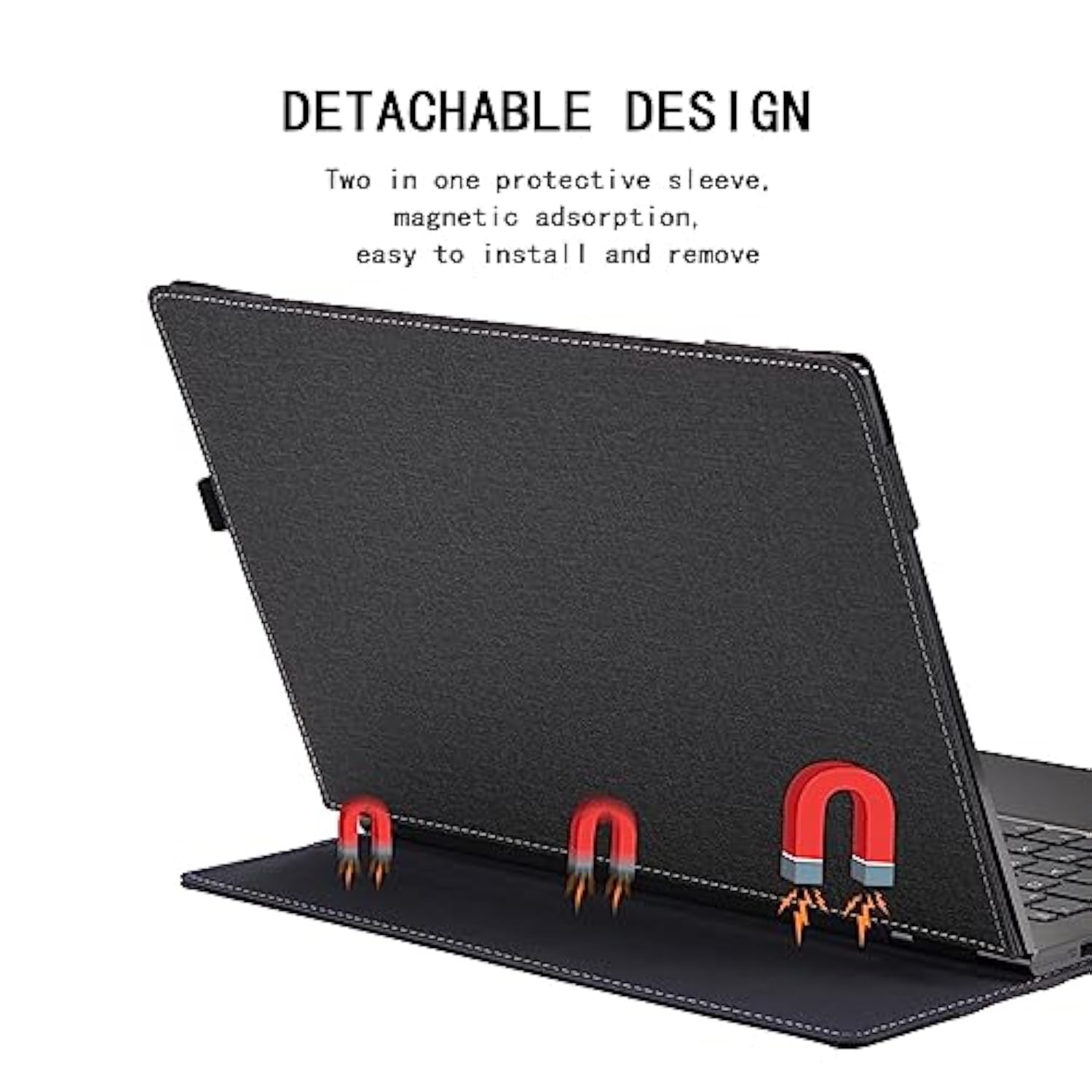 2023 Laptop Case Cover For 14-Inch Lenovo Ideapad Flex 5 14Alc7 14Iau7 14Iru8 14Abr8 Notebook Sleeve,Pu Leather 2 In 1 Laptop Protective Bag With Pen Holder And Heat Dissipation Hole (Dark Grey)