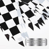 Black White Checkered Flag Banner 100Ft Racing Sports Birthday Picnic Party Decor