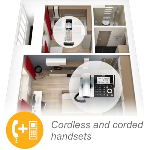 Cl84107 Dect 6.0 Expandable Corded/Cordless Phone With Smart Call Blocker, Black/Silver With 1 Handset