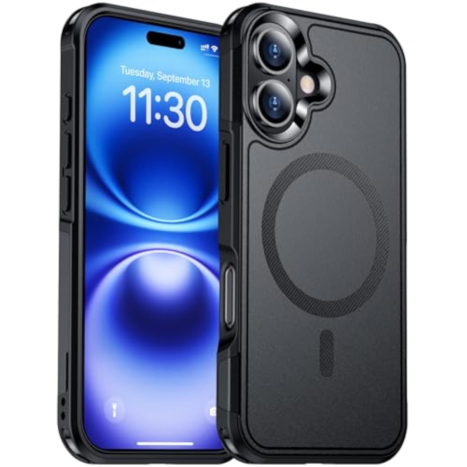 Designed For Iphone 16 Case Magnetic,[Compatible With Magsafe][ Grade Drop Protection] Dropproof Heavy Duty Tough Rugged Shockproof Phone Case For Iphone 16 (6.1")-Black