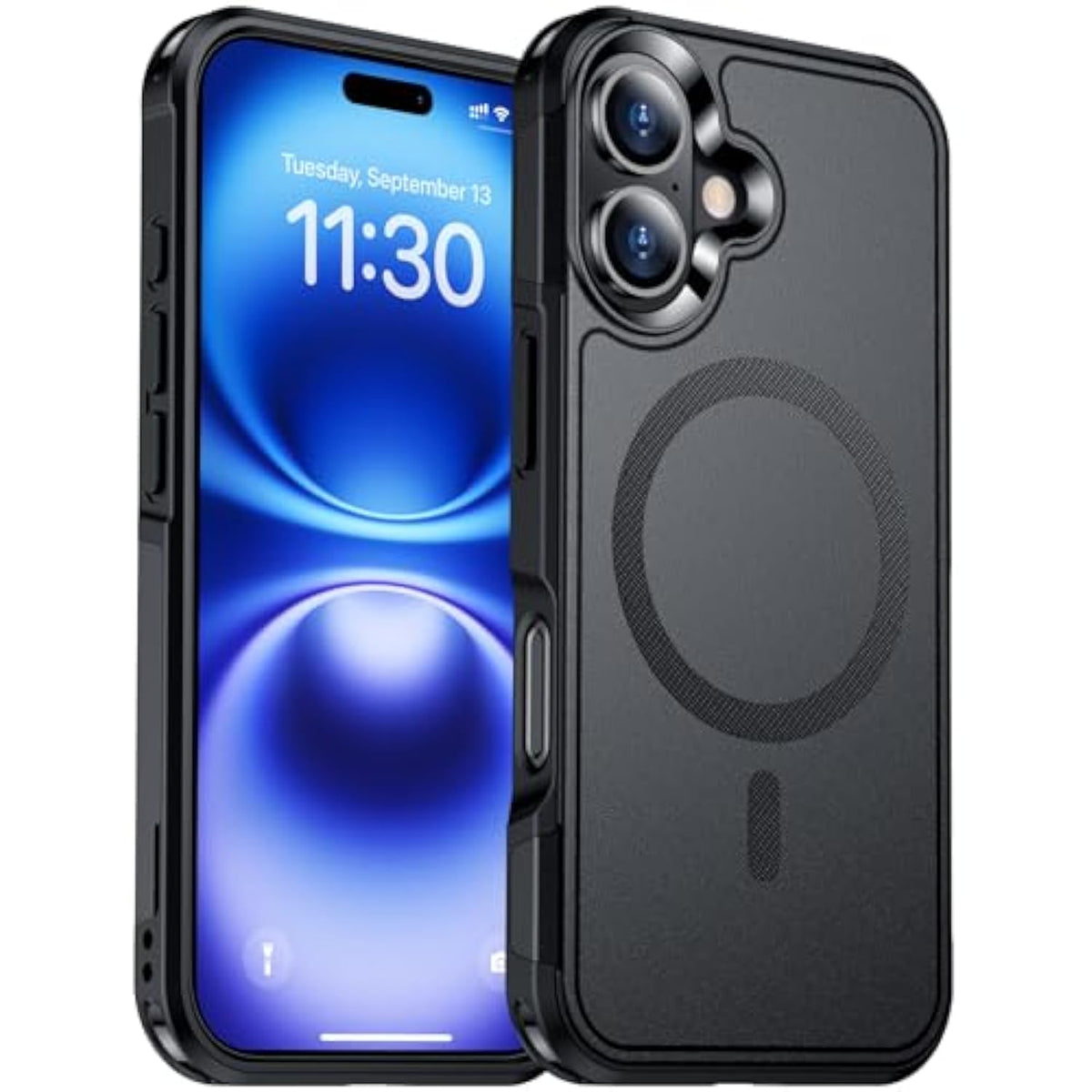 Designed For Iphone 16 Case Magnetic,[Compatible With Magsafe][ Grade Drop Protection] Dropproof Heavy Duty Tough Rugged Shockproof Phone Case For Iphone 16 (6.1")-Black