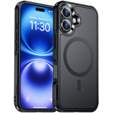 Designed For Iphone 16 Case Magnetic,[Compatible With Magsafe][ Grade Drop Protection] Dropproof Heavy Duty Tough Rugged Shockproof Phone Case For Iphone 16 (6.1")-Black