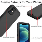 For Iphone 12 Case/12 Pro Case, (Not Fit 12 Mini) Defender Case Heavy Duty Shockproof Dustproof 3 In 1 Rugged Protective Phone Cover For Iphone 12 Pro/12 6.1 Inch (Black)