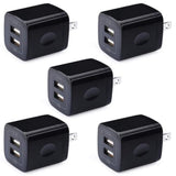 Phone Charger Box, 5Pack 2.1A Dual Port Usb Wall Charger Plug Cube Power Adapter For Iphone Air 17 16E 16 15 14 13 12 11 Xs Xr X,Ipad,Samsung Galaxy A16 S25 S24 S23 S22 S21 S20 A15,Google Pixel 10 9 8