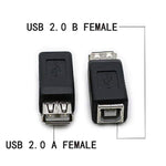 2 Pack Usb 2.0 Af/Bf Plug Type A Female To Type B Female Adapter Connector Converter Compatible With Laptop Computer Hard Drive Printer Camera
