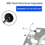 Wheelchair Magnetic Phone Holder - Adjustable Gooseneck with Angle Lock, Compatible with iPhone 16/15/14/13/12 Pro Max Series, iPad & Magnetic Phone