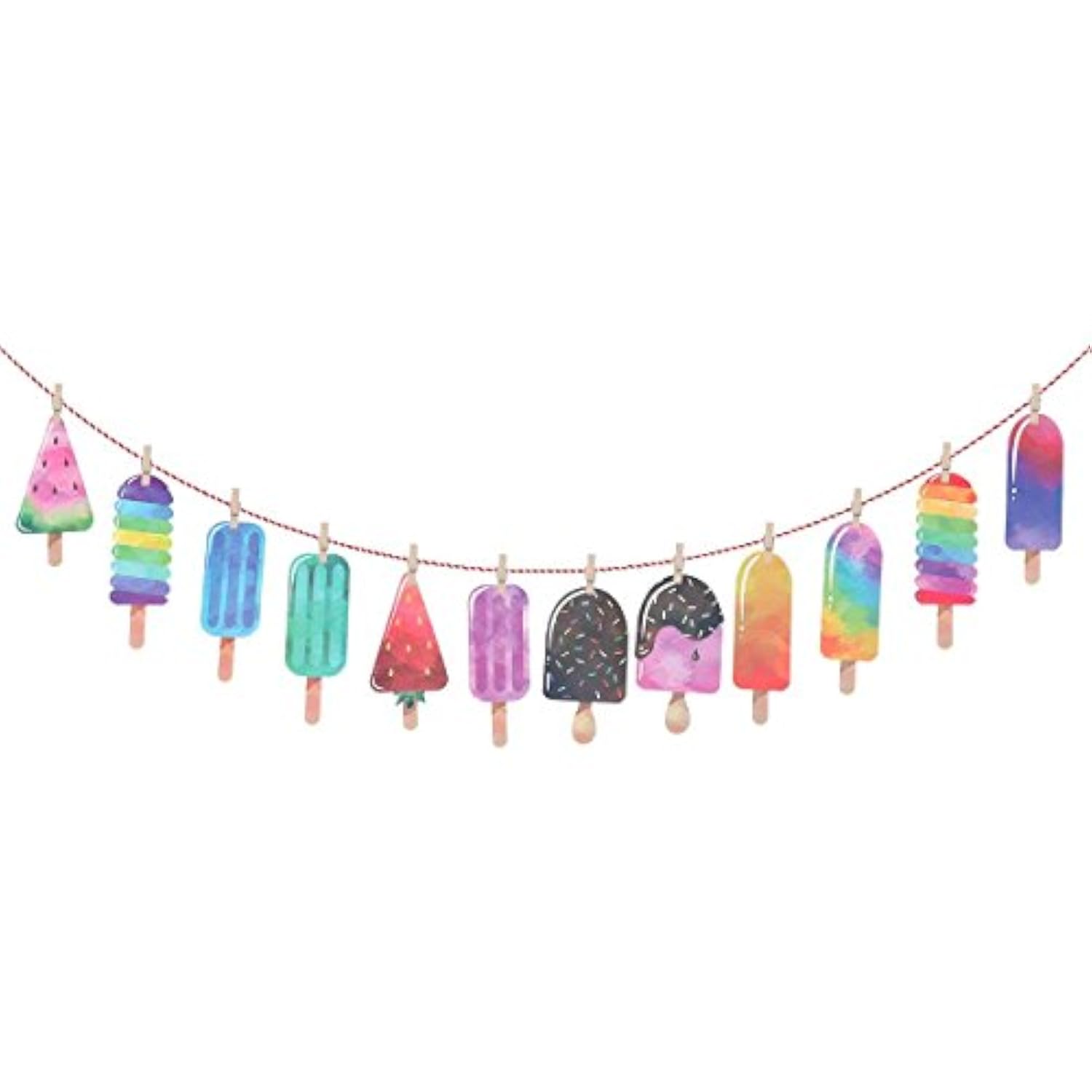 Popsicle Banner Garland Luau Hawaii Beach Summer Party Backdrop Decoration