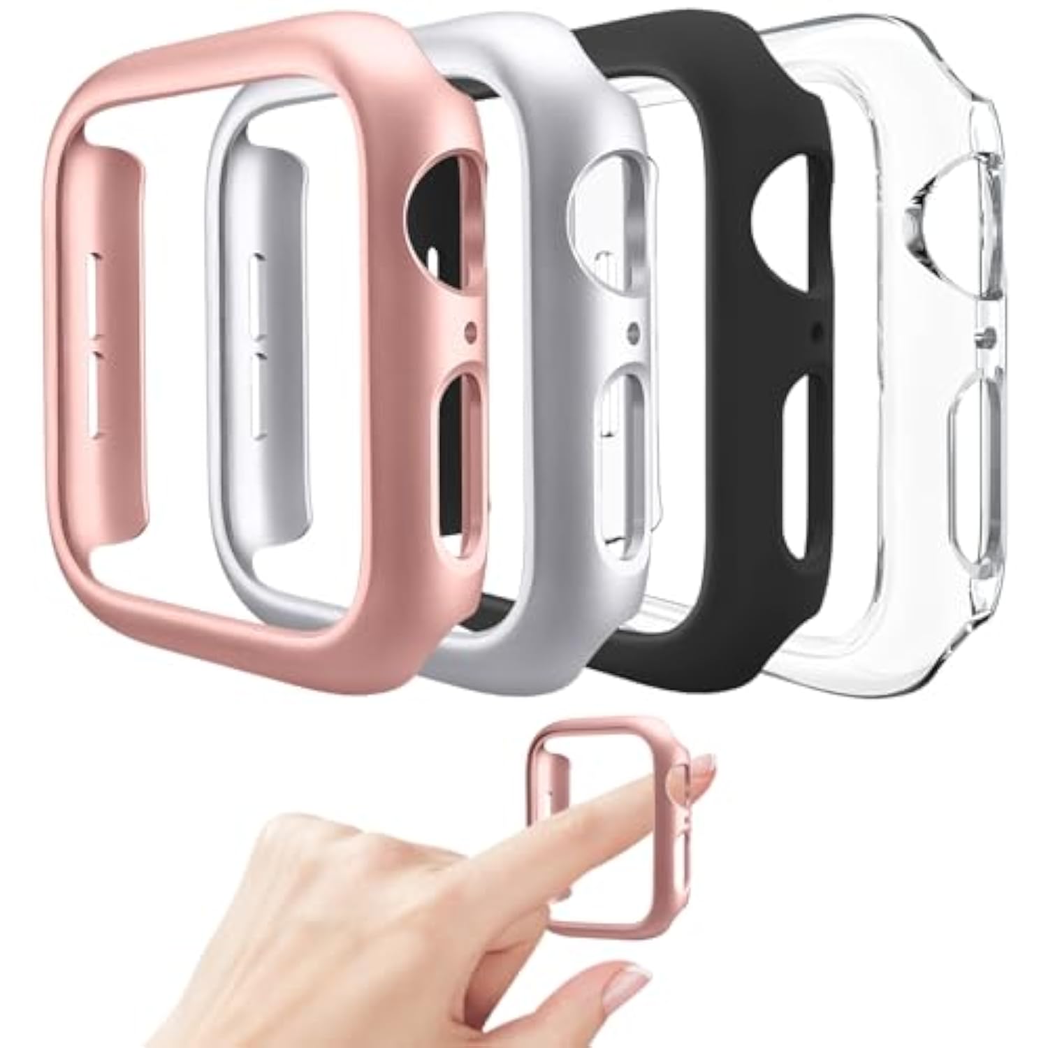 4 Pack Hard Pc Bumper Case Compatible With Apple Watch Se (2Nd Gen) Series 6 Series 5 Series 4 40Mm Without Screen Protector, Scratch Resistant Protective Frame Edge Cover For Iwatch 40Mm
