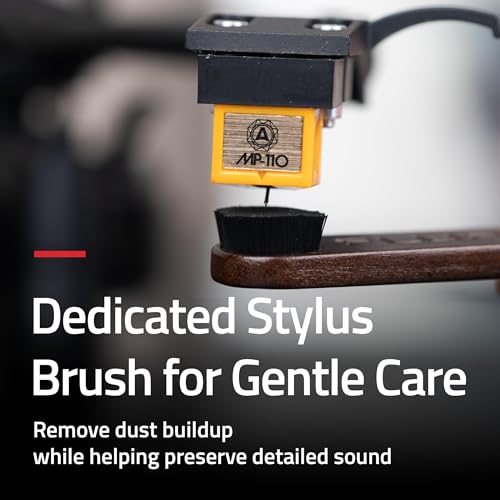 2-in-1 Vinyl Record & Stylus Cleaning Kit with Anti-Static Carbon Fiber Brush and Turntable Stylus Brush with Soft Bristles - Precise Vinyl Cleaning