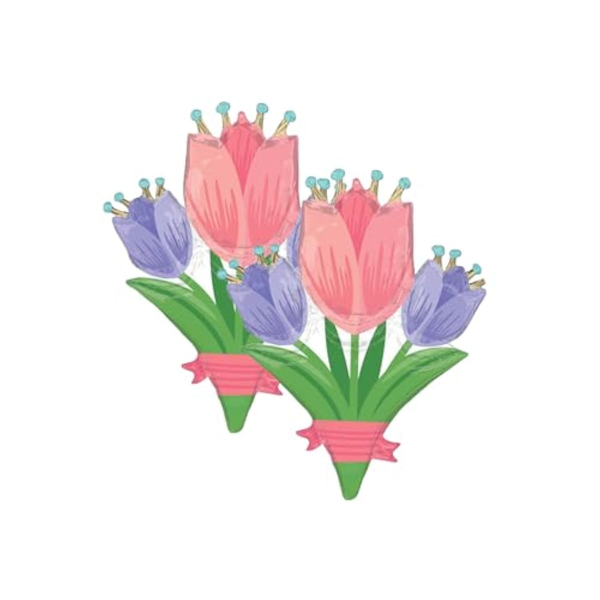 Set Of 2 Tulip Bouquet 38" Spring Foil Balloons