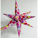 2pcs 32in Heart Star Foil Balloons Yellow for Weddings Valentine Party Decor