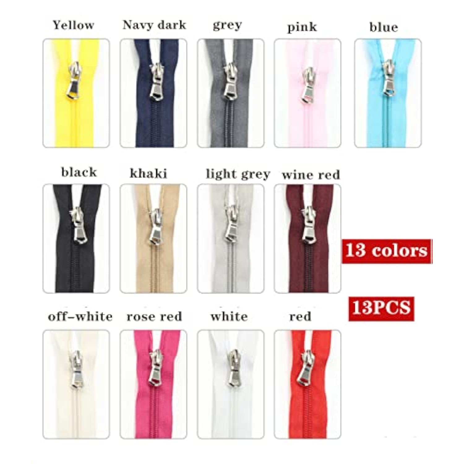 13Pcs 70Cm Separating Nylon Coil Zippers #5 Clothes Zippers For Down J