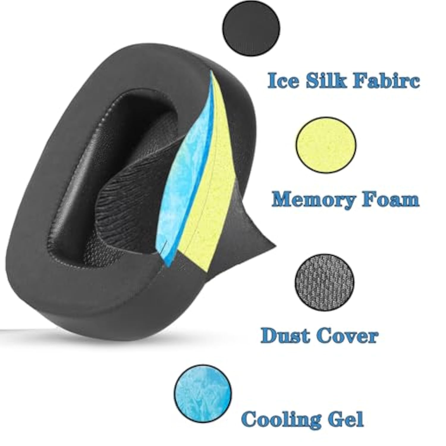 G935 Earpads Cooling Gel Replacement Pads Compatible With Logitech G935 G933 G930 G933S G633 G633S G635 G533 G430 G433 Gaming Headset Earpads For G332 G230 G231 G233 Headset Repair Parts