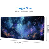 Magic Forest Desk Pad Mouse Pad 31.5 X 11.8 Inch Fantasy Landscape Fireflies Light Mousepad Xl Large Gaming Mouse Pad Laptop Keyboard Mat Desk Pad Office Computer Keyboard Laptop Home