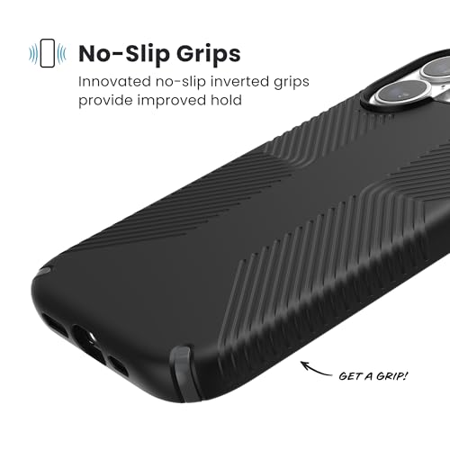 Speck PRESIDIO2 Grip for iPhone 17 Case, Slim Protective Case, Black/Slate Grey/White