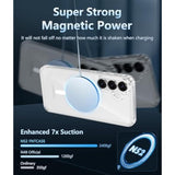 For Samsung Galaxy S25-Fe Case: Magnetic Clear Military Grade Drop Protection Anti Yellowing Cell Phone Cover - Rugged Shockproof Protective Bumper Transparent Phonecase