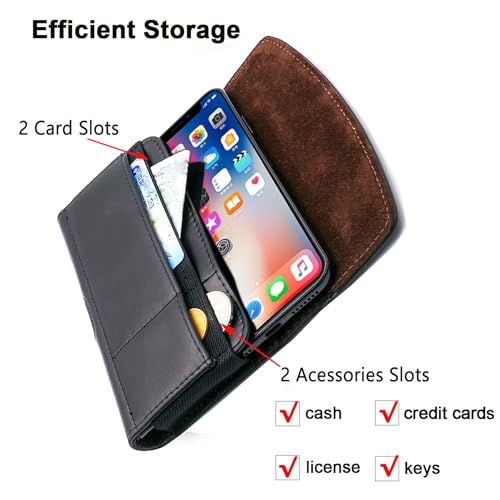 Phone Holster for  Galaxy S26 Ultra [Built-in Card Slot],Phone Belt Case,Belt Loop,Belt Clip,Magnetic Closure Galaxy S26 Leather Horizontal