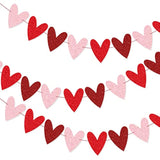 2 Pack Glittery Heart Banner Garland Valentines Day Decorations Pre-St