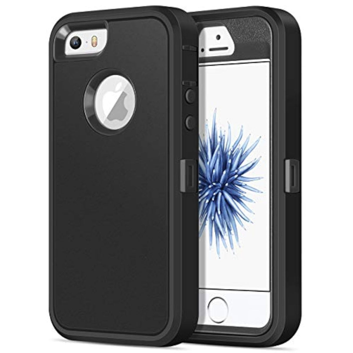 Rugged Shockproof Case for iPhone 5/5S/SE 1st Generation 2016 - Black