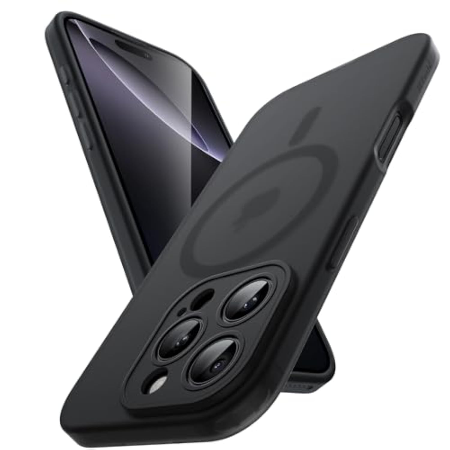 JETech Matte Case for iPhone 16 Pro Max 6.9-Inch Compatible with MagSafe, Non-Yellowing and Anti-Fingerprint, Shockproof Translucent Frosted TPU Soft Phone Cover (Black Titanium)