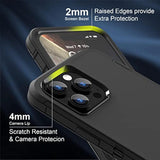 Case Compatible With Iphone 14 Pro Max, Heavy Duty Protective Black Phone Case, Full Body Shockproof Durable Silicone Rubber With Hard Pc Rugged Sturdy Phone Cover For 14 Pro Max 6.7 Inch. (Black)